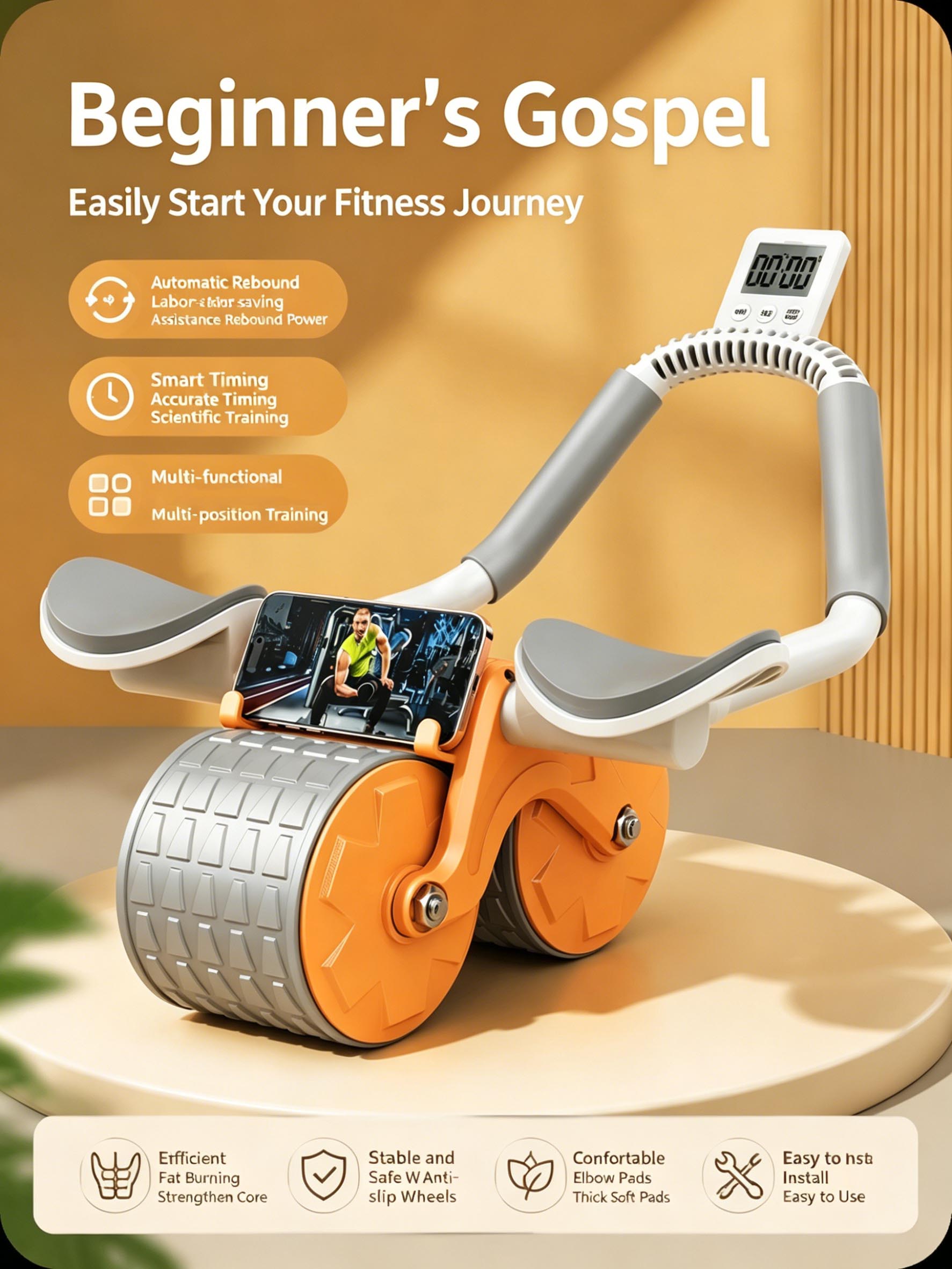 Elbow Support Abdominal Roller - Ab Roller Wheel With Elbow Support ulasan dan harga