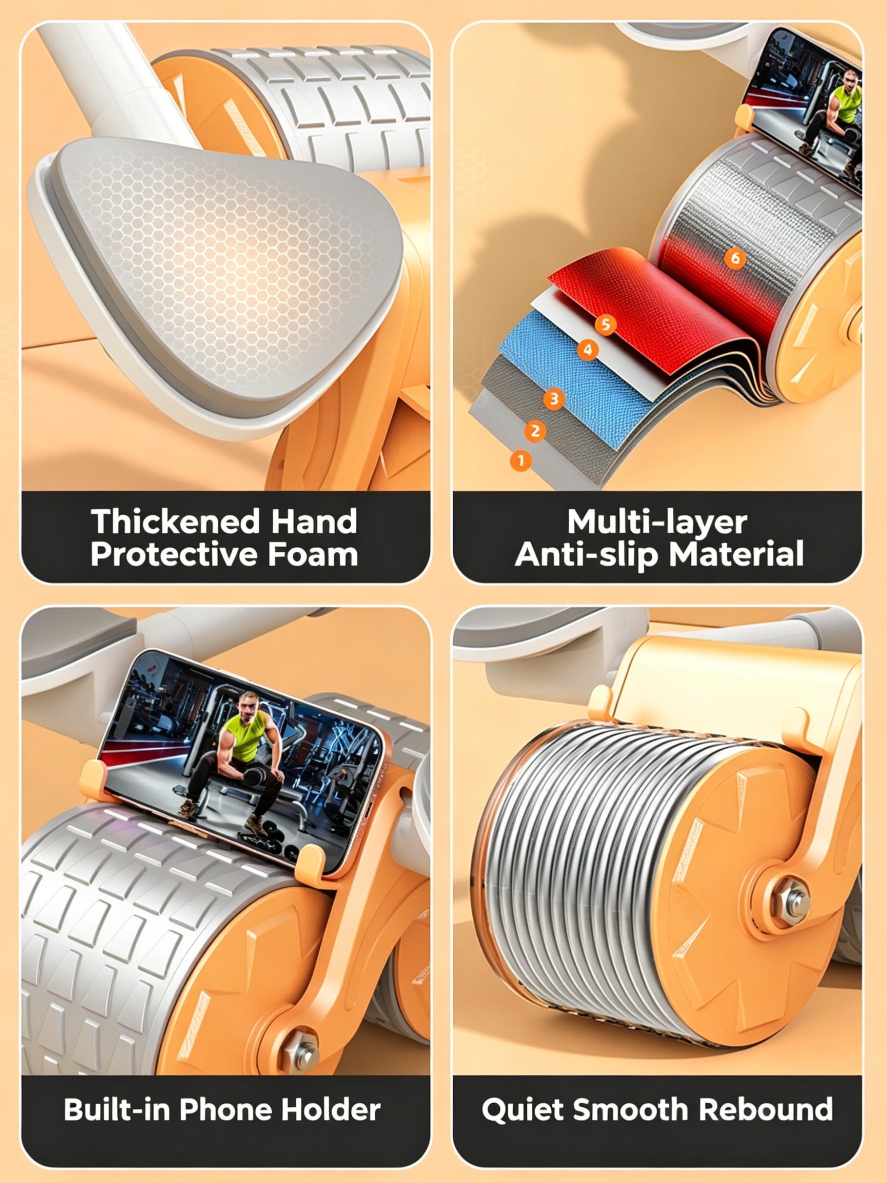 Elbow Support Abdominal Roller - Ab Roller Wheel With Elbow Support ulasan dan harga