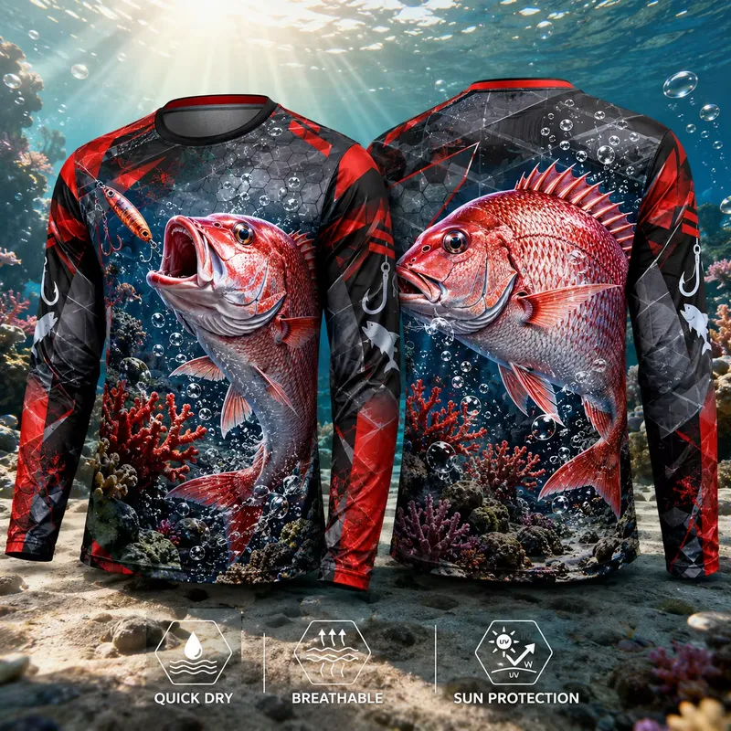 3D Print Casual Long Sleeve Re - Fishing ulasan dan harga
