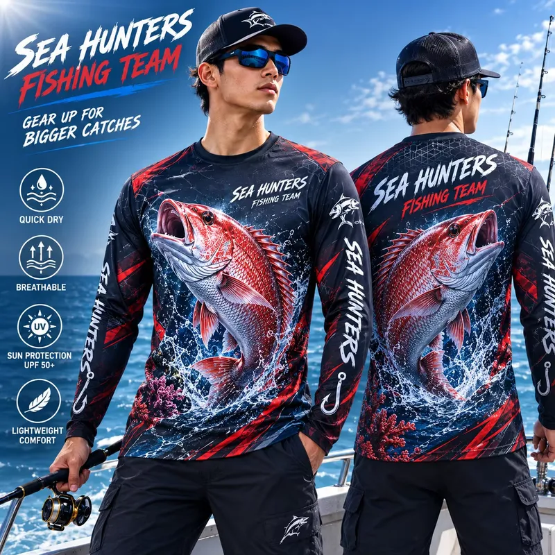3D Print Casual Long Sleeve Re - Fishing ulasan dan harga