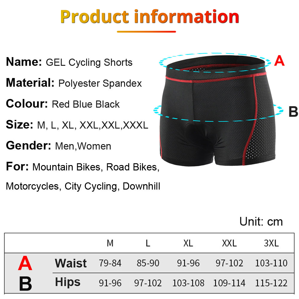 NEWBOLER Cycling Shorts Breath - Padded Cycling Shorts 5D Gel ulasan dan harga