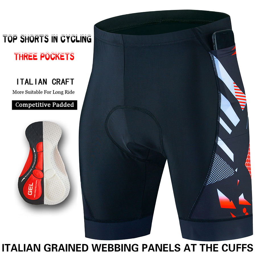 Three pocket Cycling Shorts Bi - Padded Cycling Shorts 5D Gel ulasan dan harga
